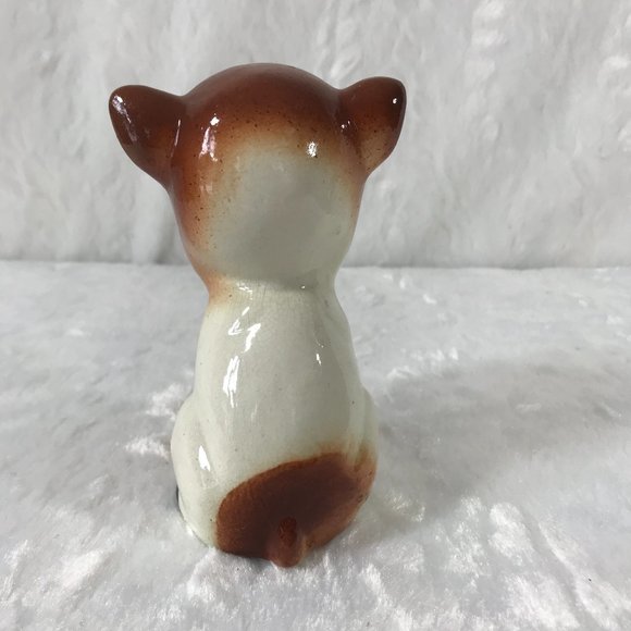 Vintage Ceramic Painted Dog Puppy Statue Big curious eyes - Picture 3 of 7